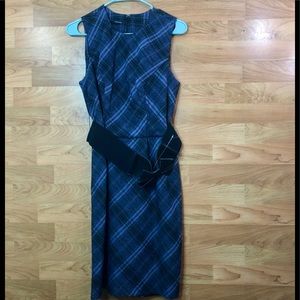 Maurices Size 7/8 Purple & Black Plaid Sleeveless Dress with a Belt